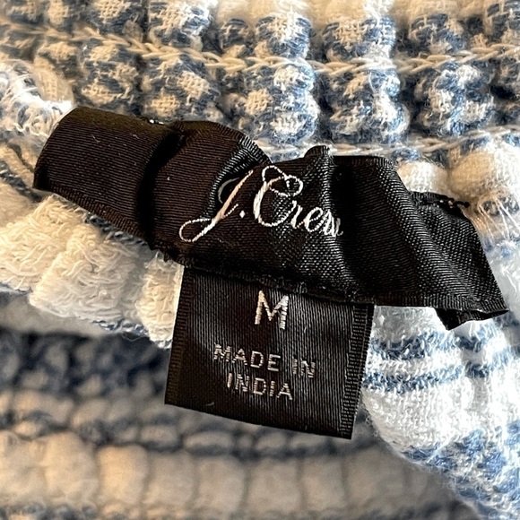 J Crew Women's Blue Striped Cotton Ruffled Pleated Flared Boho Mini Skirt, Sz M - Picture 3 of 3